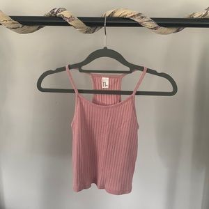 Women’s Ribbed Pink Crop Tank (XS)